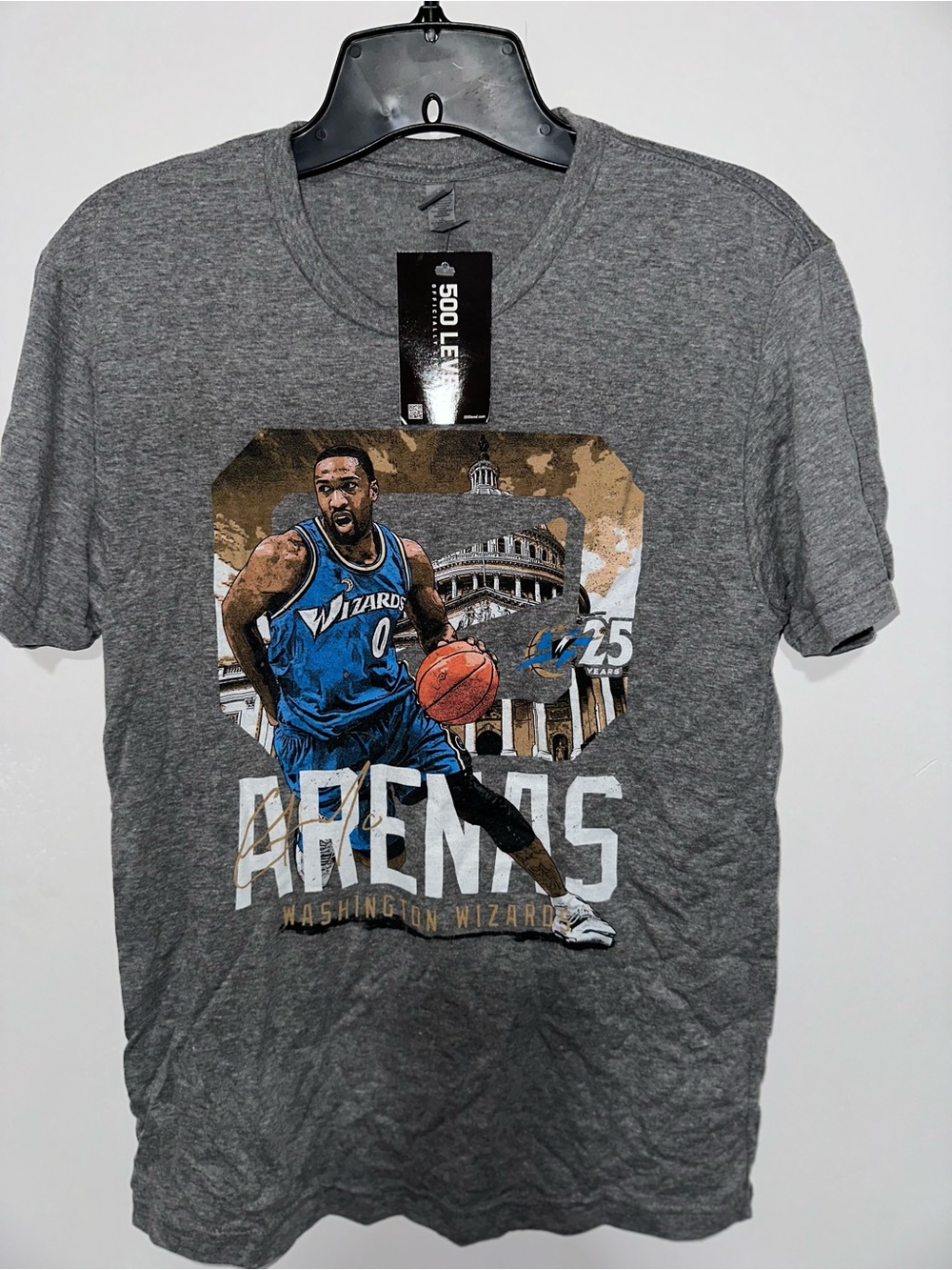 Next Level Gilbert Arenas Washington Wizards 25 Year Anniversary T-Shirt Size S
